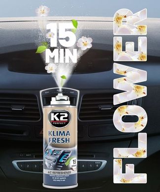 Очиститель-Освежитель Кондиционера K2 KLIMA FRESH 150 FLOWER odświeża klimatyzację i wnętrze