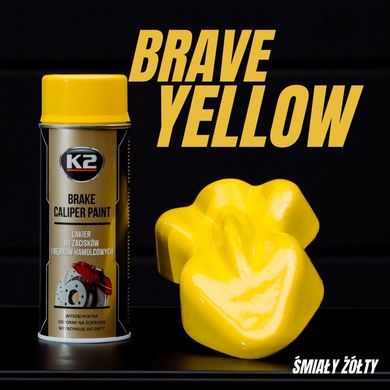 Caliper Spray Yellow K2 BRAKE CALIPER PAINT 400 ML YELLOW