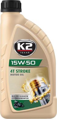 Моторное масло для мотоциклов K2 15W50 4T 1L