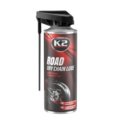 Смазка для цепей мотоциклов K2 SUCHY SMAR DO ŁAŃCUCHÓW ROAD 400ml do motocykli drogowych