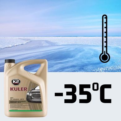 Охлаждающая Жидкость Для Систем Охлаждения Двигателей Автомобиля K2 KULER -35°C GREEN 5L