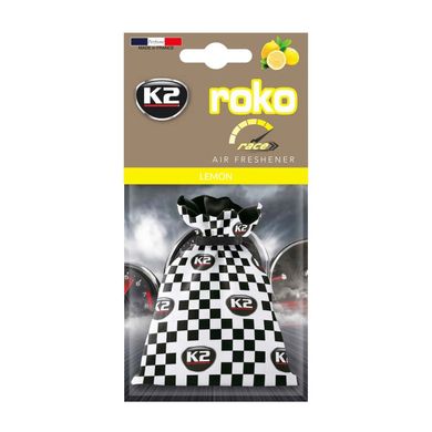 Освежитель воздуха для автомобиля K2 ROKO RACE LEMON 25 G