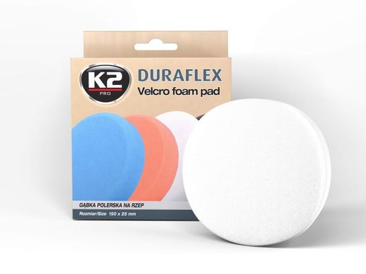 Low Abrasive Foam Pad, White K2 DURAFLEX LOW ABRASIVE FOAM PAD WHITE