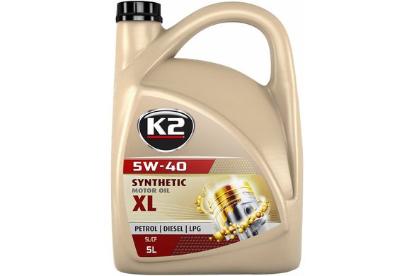 Моторное масло K2 синтетическое, 5W40, SL/CF/CF-4, 5 л O1105E